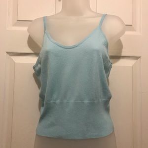 Adjustable strap fitted ribbed waist camisole